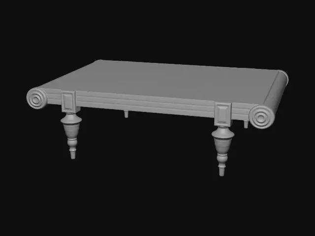 3D model for Antique cane-top coffee table