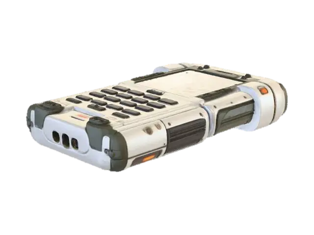 Retro futuristic device, military, Personal digital assistant - Portable 3D model, vytvořený pomocí AI