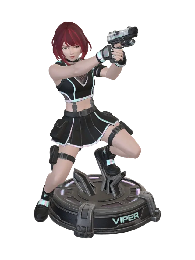 Viper Neon Strike - Printerfriendly-3D-modell, genererad av AI