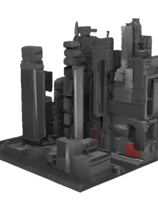 Futuristic Cityscape - Metropolis 3D model, vytvořený pomocí AI