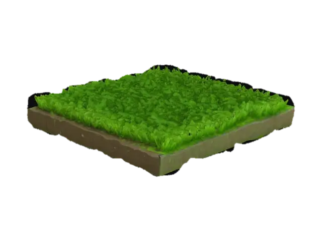A simple, Stylized, 3D model of a chibi-style square grass tile. Details: Vibrant… 3D model, vytvořený pomocí AI