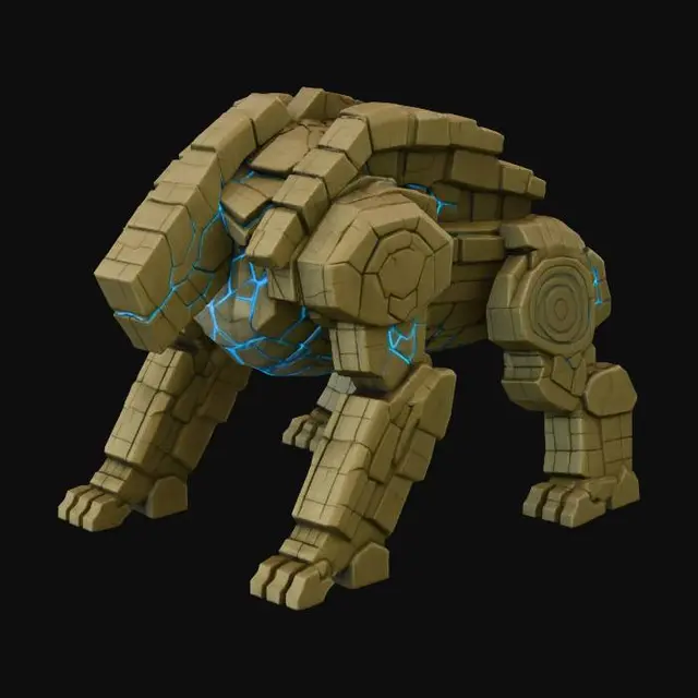 3D model for Massive Stone Siege-Beast by chatGPT
