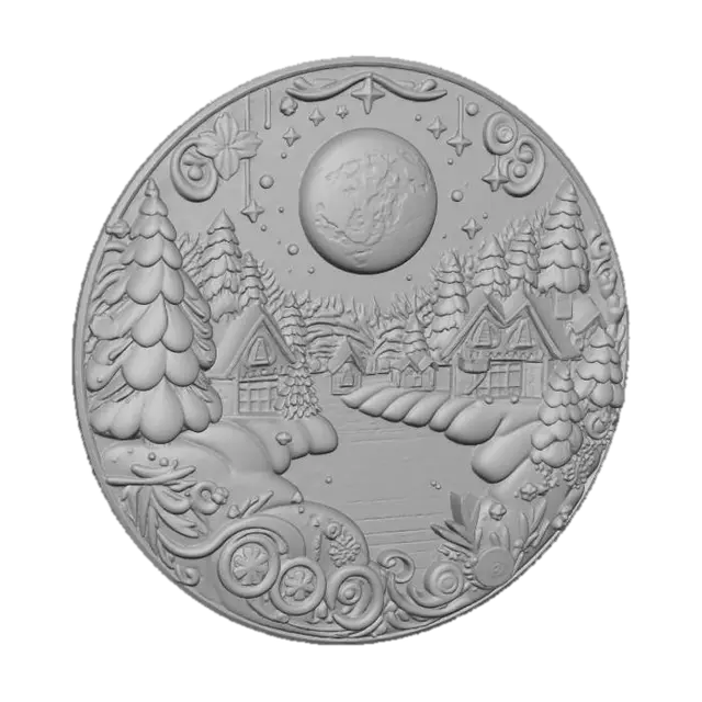 3D model for Moonlit Winter Village