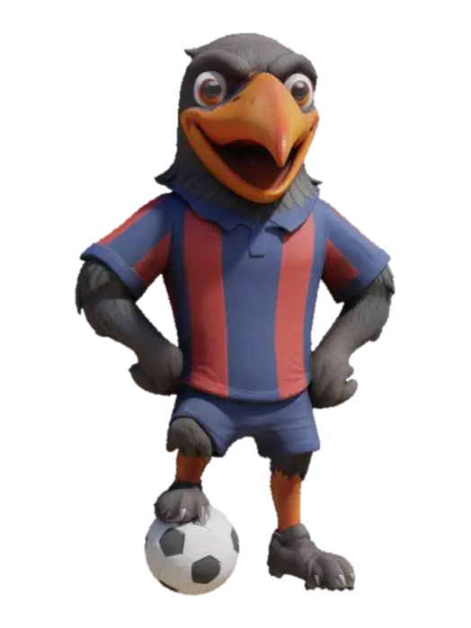 Soccer Crow Athlete - Cuervo-3D-modell, genererad av AI