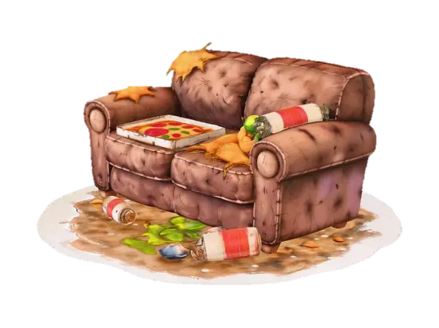 3D-модель Autumn Couch Chaos - Interiors, згенерована ШІ