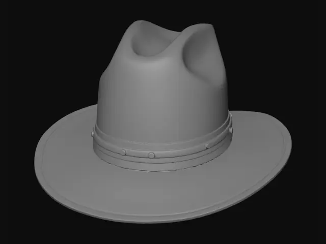 3D model for cowboy hat stetson like black western stylish authentic