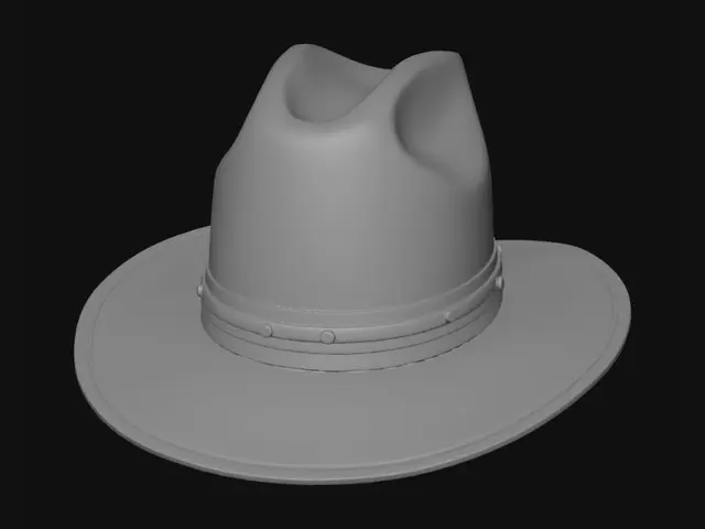3D model for cowboy hat stetson like black western stylish authentic