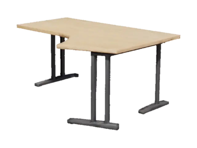 Curved Desk Design - Workspace 3D model, vytvořený pomocí AI