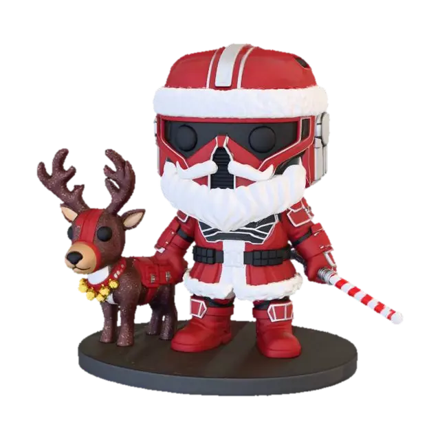 Santa Warrior and Glowing Reindeer - Santaclaus 3D model, vytvořený pomocí AI