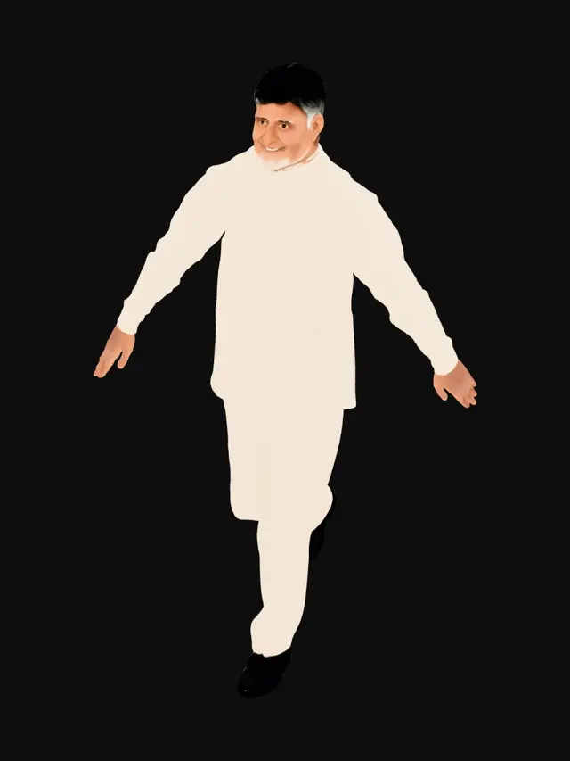 3D model for Beige Attire with Outstretched Arms