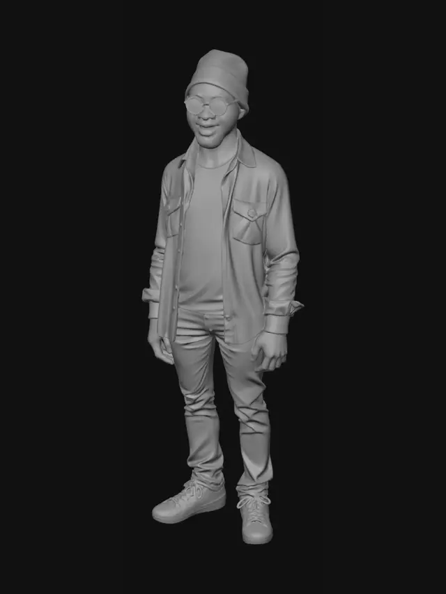 3D model for American drama film style. information age aesthetics, casual digital and network era's urban North Carolina-based hipster fashion, Jason Turner as Lil' Earl