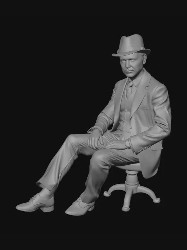 3D model for American silent drama film style, 1910s aesthetics, early-1910s urban American fashion, Harry Hyde as In Audience