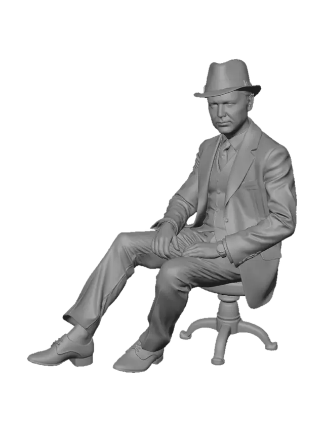 3D model for American silent drama film style, 1910s aesthetics, early-1910s urban American fashion, Harry Hyde as In Audience