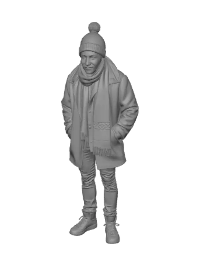 3D model for American comedy-drama film style, information age aesthetics, casual digital and network era's urban American hipster fashion during winter, TJ Atoms as Kamal