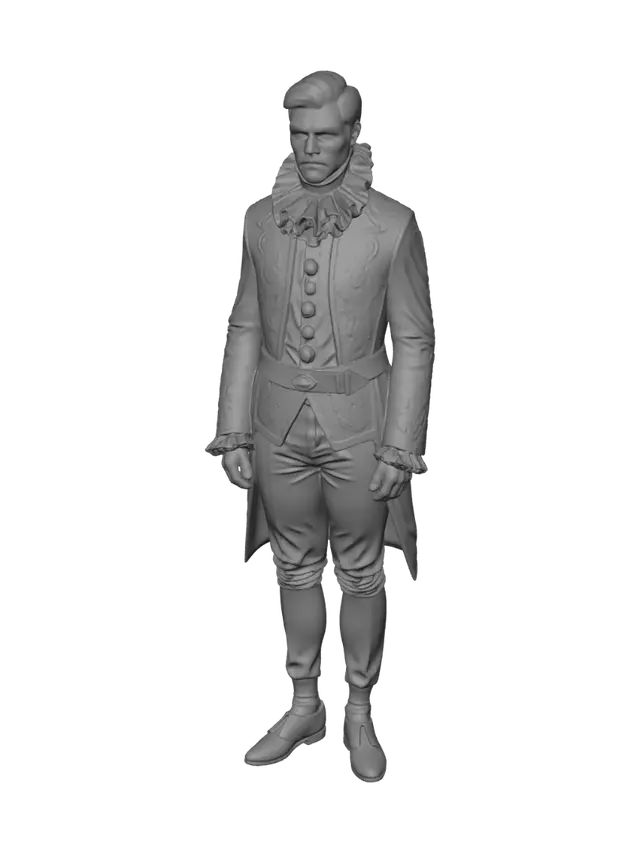 3D model for British style, early-16th-century aesthetics, Jacobean fashion, Moneylove, suitor to Joyce