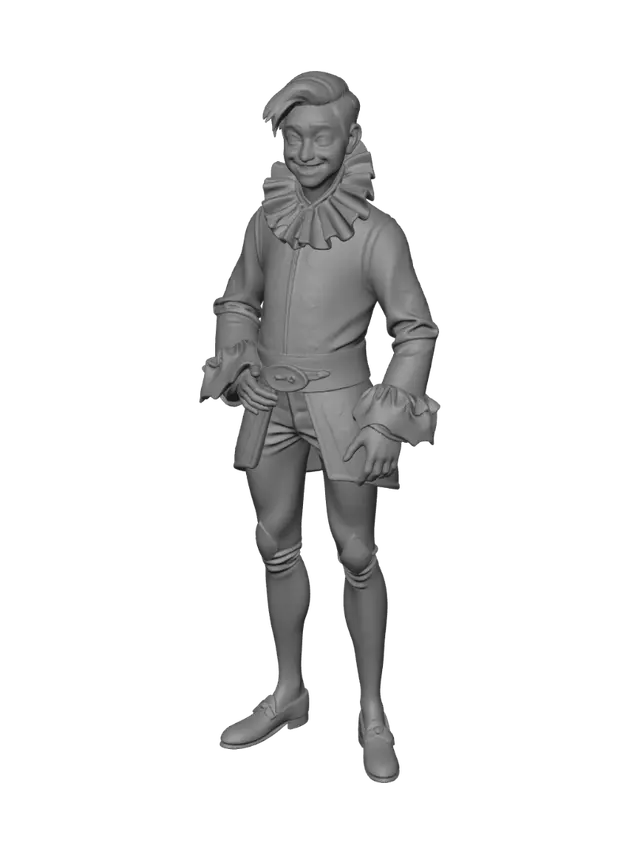 3D model for British style, early-16th-century aesthetics, Jacobean fashion, Kix, friend to Onesiphorus Hoard