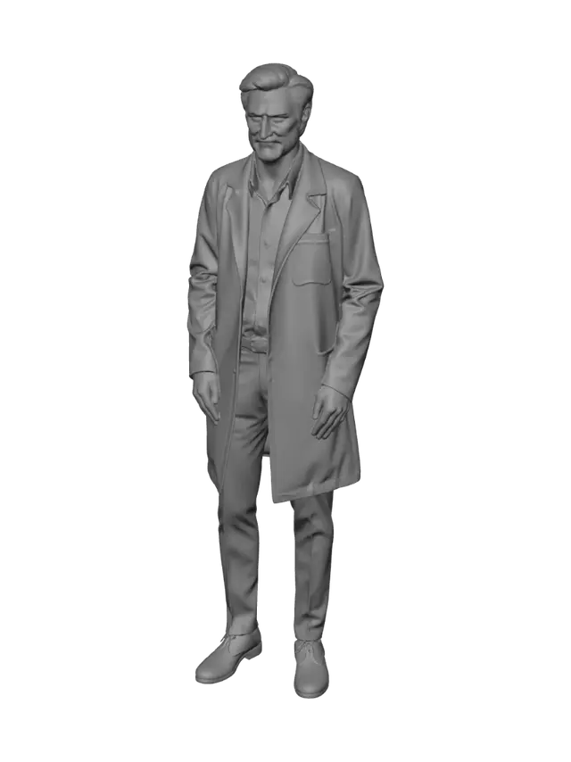 3D model for American adventure film style, 1960s aesthetics, early-1960s suburban French Polynesia-related doctor's fashion, Martin Brandt as Doctor Wexler