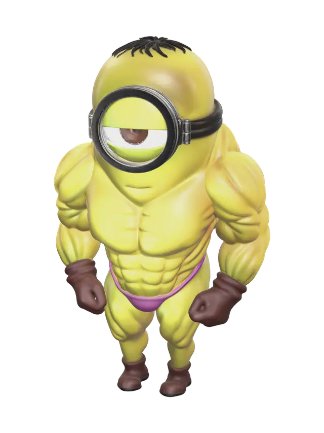 3D model for Low-Poly Buff Minion