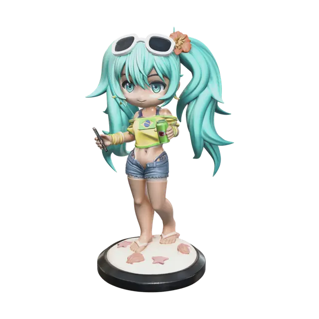 Modello 3D Realistic Chibi Miku - Sonny, generato dall’IA