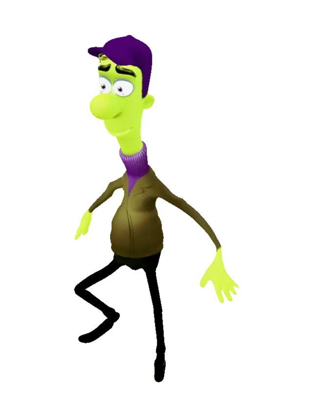 3D model for Stretching Green Character