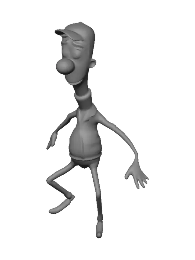 3D model for Stretching Green Character