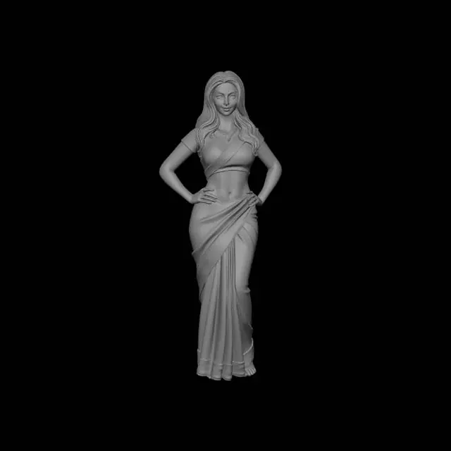 3D model for Magenta Saree Elegance