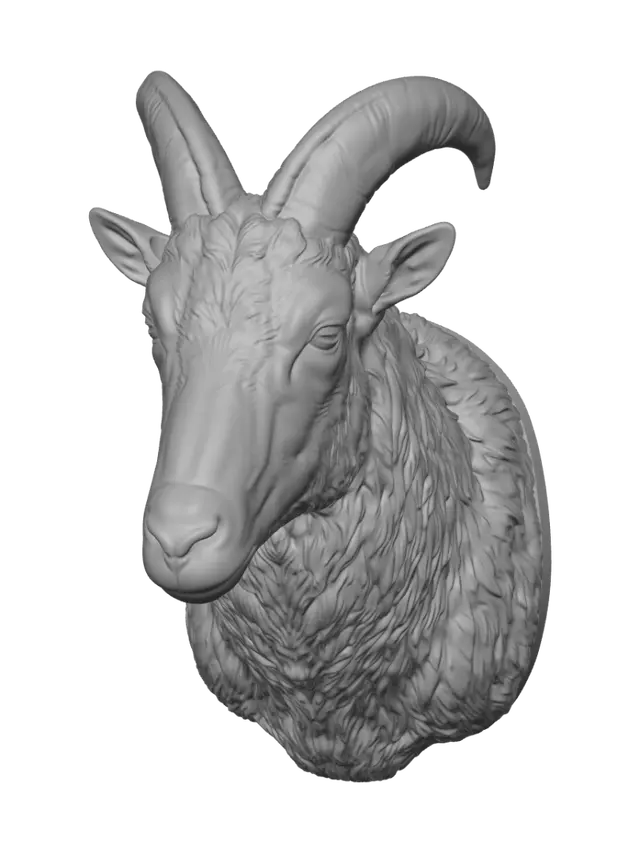 3D model for Stone Ram Portrait