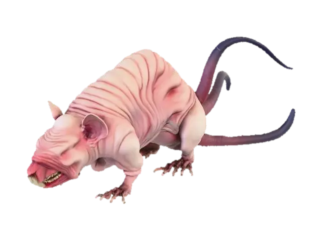 mutant rat 3D model, vytvořený pomocí AI