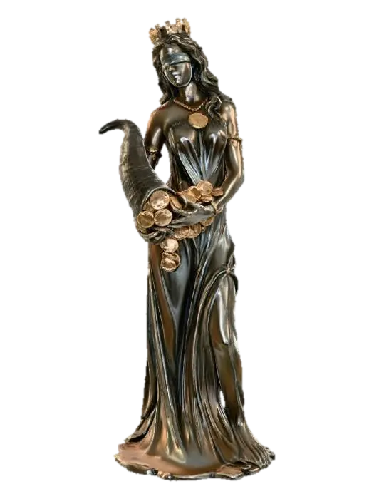 Fortuna with Cornucopia 3D model, vytvořený pomocí AI