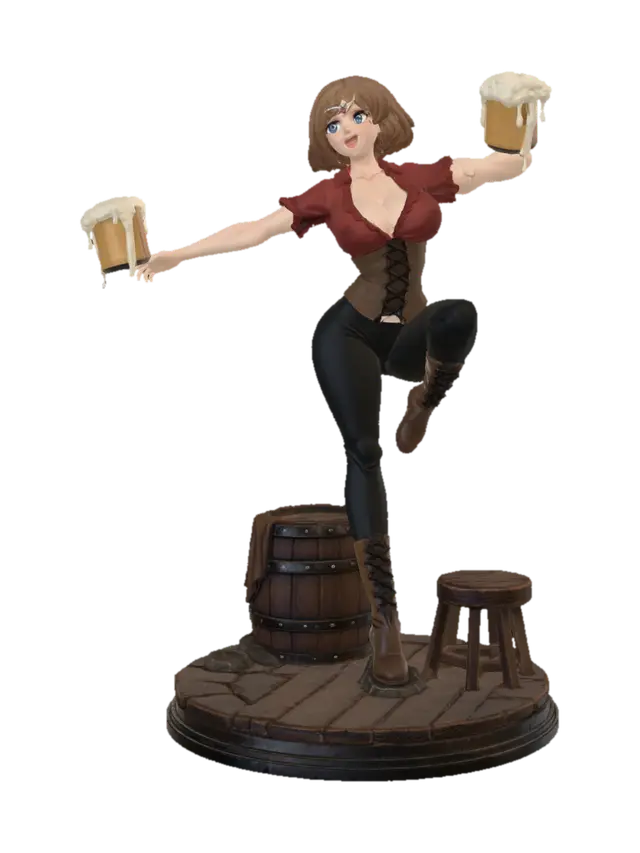 Barmaid's Toast 3D model, vytvořený pomocí AI