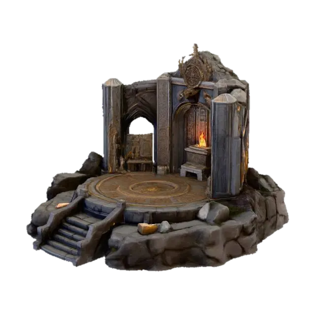 Ancient Sanctuary - Sacred 3D model, vytvořený pomocí AI
