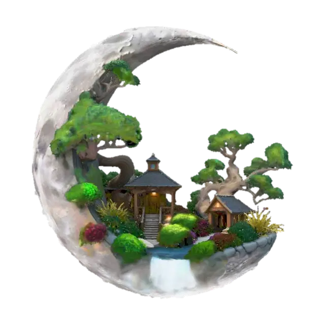 the moon - Satellite 3D model, vytvořený pomocí AI