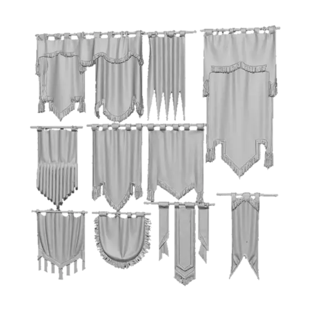 3D model for Medieval Banners Collection
