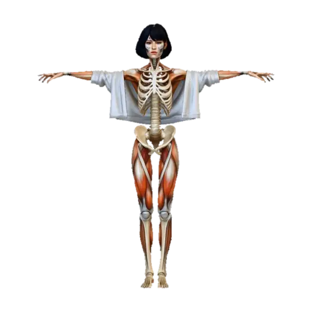 Anatomical Betty 3D model, vytvořený pomocí AI