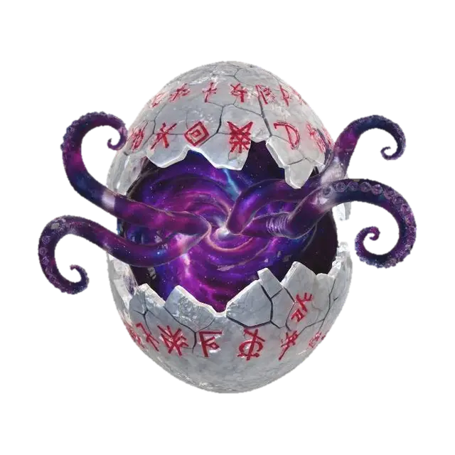 Cosmic Kraken Egg 3D model, vytvořený pomocí AI