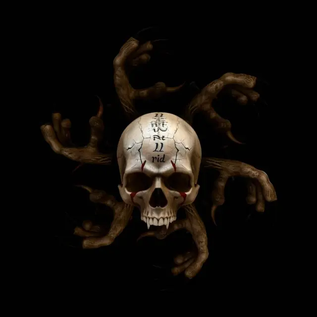 3D model for Chrome Skull with Tentacled Arms