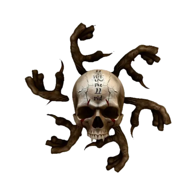 3D model for Chrome Skull with Tentacled Arms