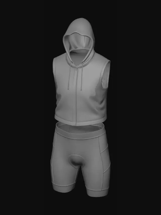 3D model for White Minimalist Activewear Set