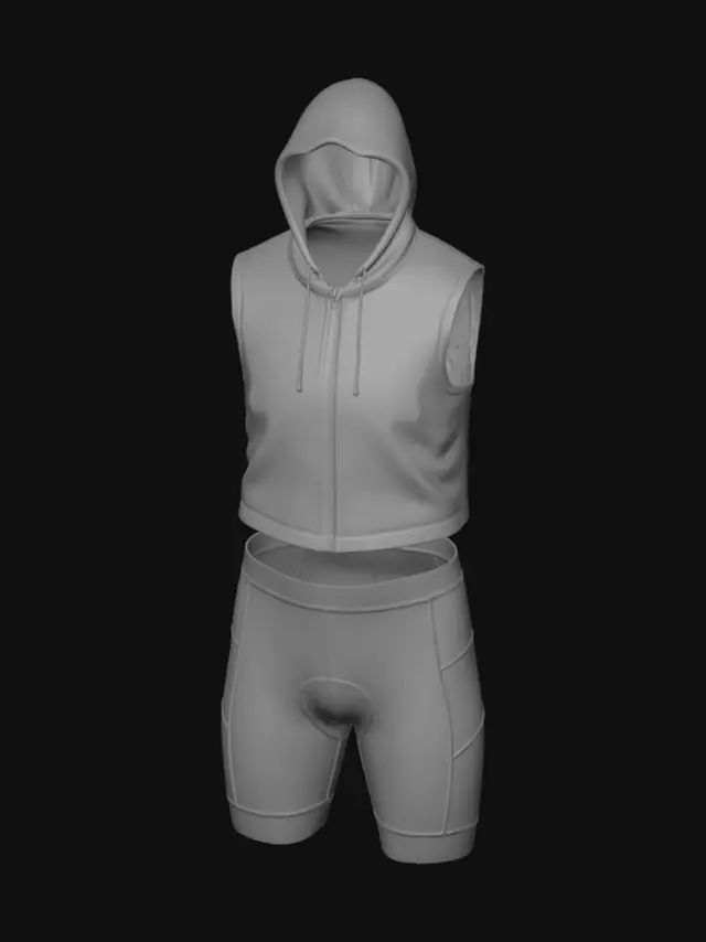3D model for White Minimalist Activewear Set