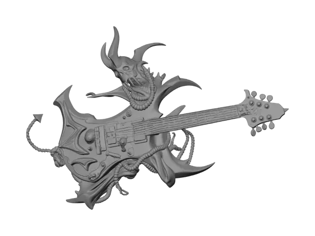 3D model for A HEAVY METAL GUItar from hell made from human remains