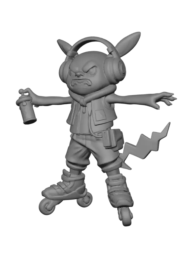 3D model for Graffiti Pikachu on Roller Skates