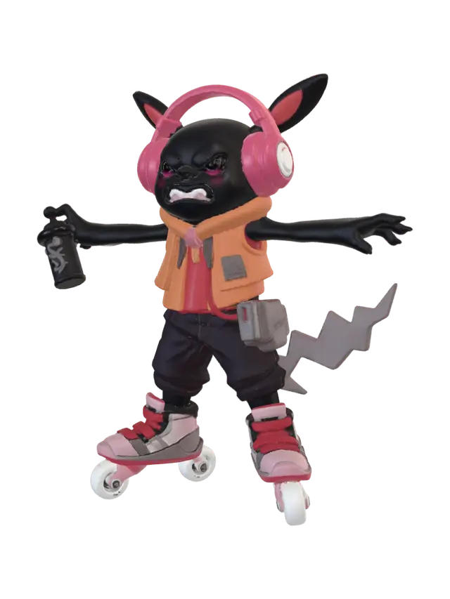 3D model for Graffiti Pikachu on Roller Skates