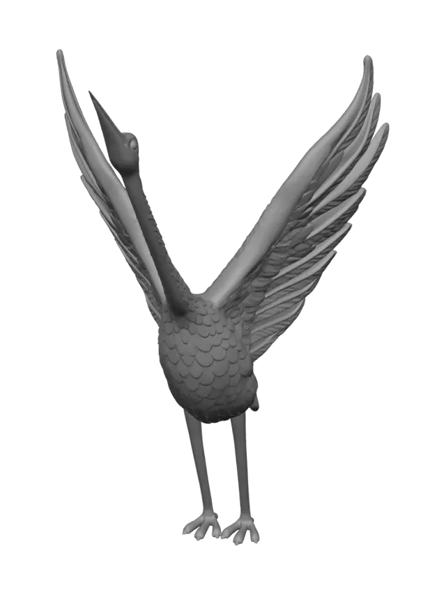 3D model for Gilded Crane in Flight