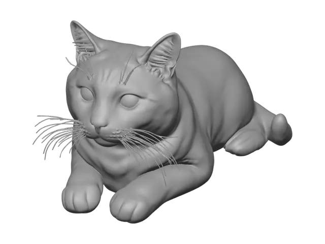 3D model for Golden-Eyed Tuxedo Cat