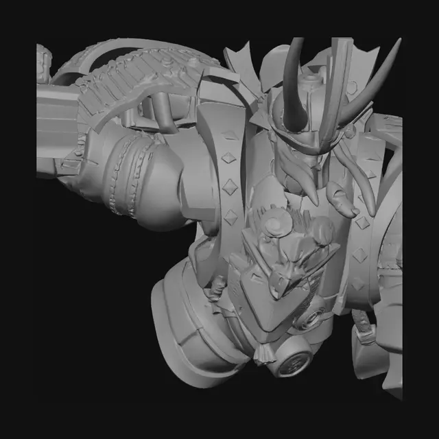 3D model for Crimson Mecha with Golden Blade