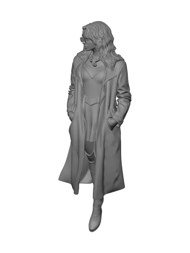 3D model for Supergirl in a Trenchcoat