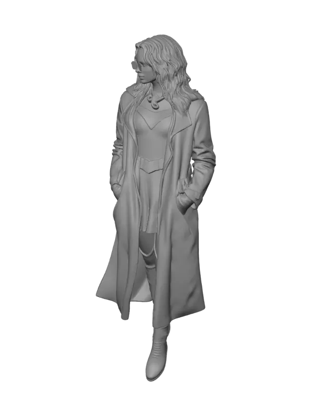 3D model for Supergirl in a Trenchcoat