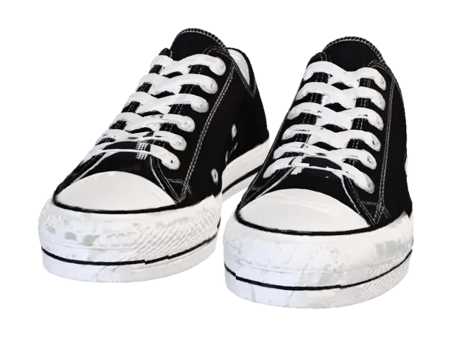 Top-Down View: Black Sneakers - Shoe 3D model, vytvořený pomocí AI