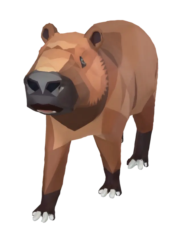 capybara-lowpoly-3d 3D model, vytvořený pomocí AI