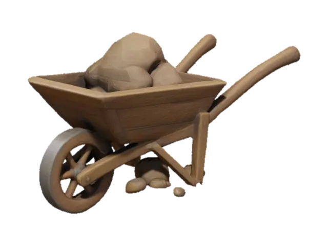 3D model for Cart of Stones, #SketchTo3D#